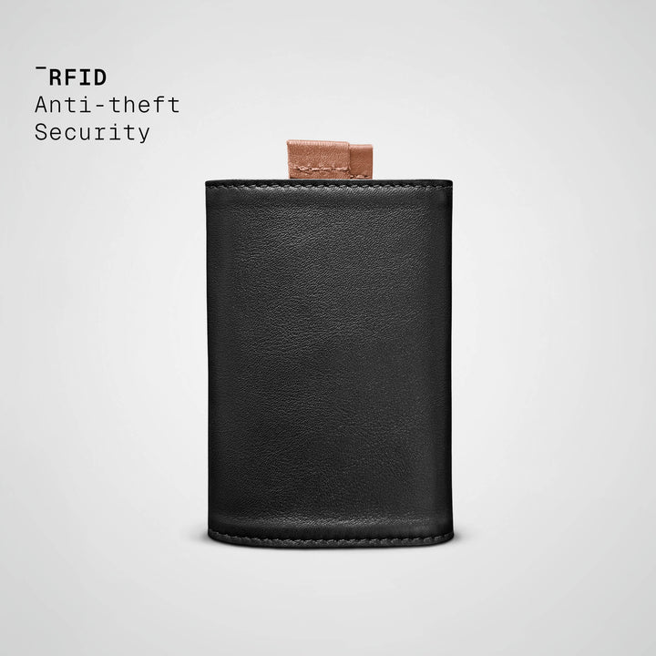 Black leather wallet with &