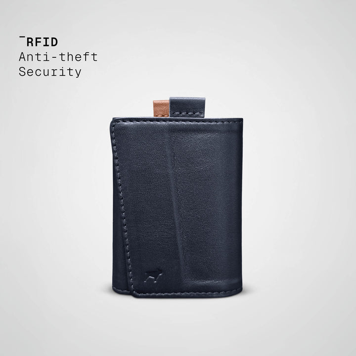 Black leather wallet with &