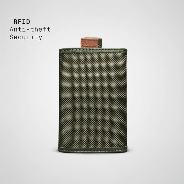 Green wallet with &