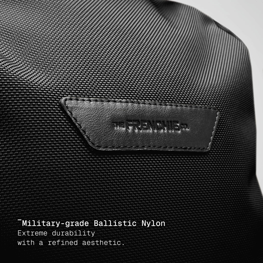 Ballistic nylon weave close-up, black