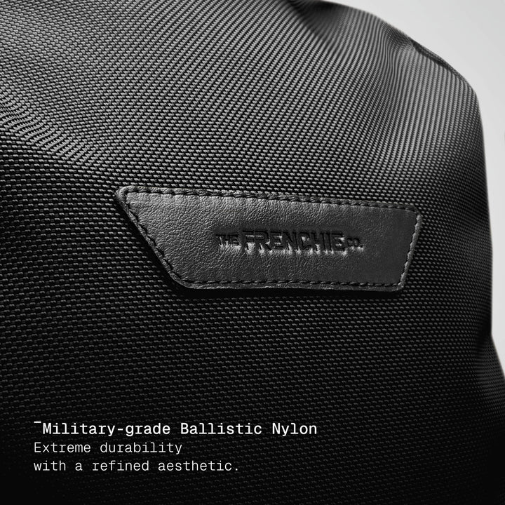 Ballistic nylon weave close-up, black