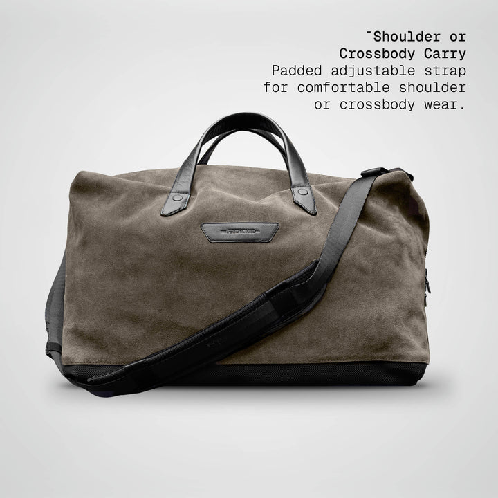 SUEDE DUFFLE BAG