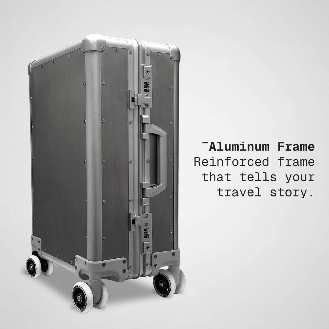 Silver suitcase with &