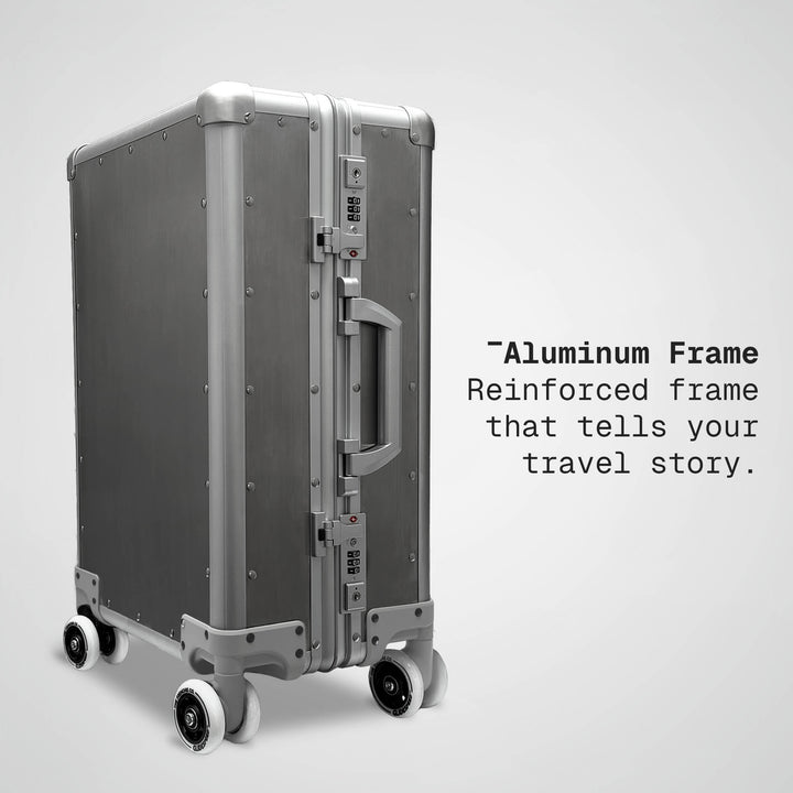 Silver suitcase with &