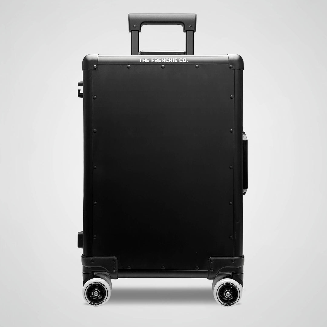 Black suitcase with &
